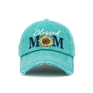 DIONA J BLESSED MOM VINTAGE BALLCAP TURQUOISE